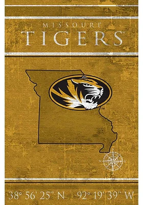 Missouri Tigers Coordinates 17x26 Sign - Black