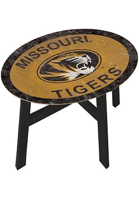 Missouri Tigers Distressed Side Black End Table