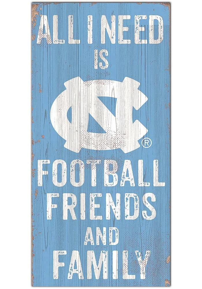 North Carolina Tar Heels Football Friends and Family Sign - Blue