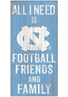 North Carolina Tar Heels Football Friends and Family Sign - Blue