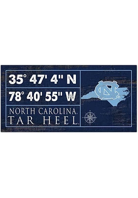 North Carolina Tar Heels Horizontal Coordinate Sign - Blue