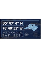 North Carolina Tar Heels Horizontal Coordinate Sign - Blue