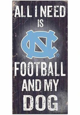 North Carolina Tar Heels Football and My Dog Sign - Blue
