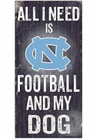 North Carolina Tar Heels Football and My Dog Sign - Blue