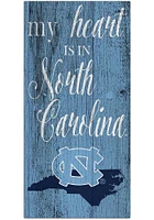 North Carolina Tar Heels My Heart State Sign - Blue
