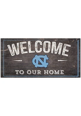 North Carolina Tar Heels Welcome Distressed Sign - Blue
