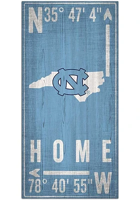 North Carolina Tar Heels Coordinate Sign - Blue
