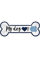 North Carolina Tar Heels Dog Bone 6x12 Sign - Blue
