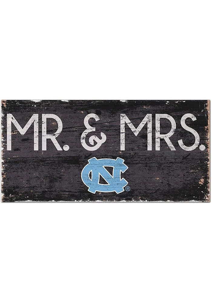 North Carolina Tar Heels Mr and Mrs Sign - Blue