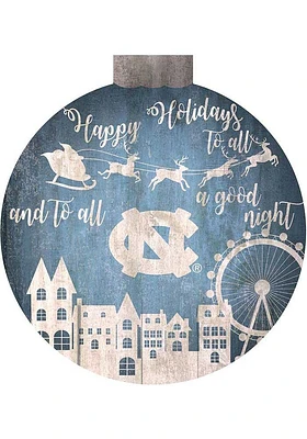 North Carolina Tar Heels Christmas Village Sign - Blue