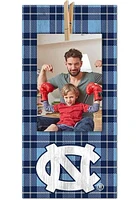 North Carolina Tar Heels Plaid Clothespin Sign - Blue
