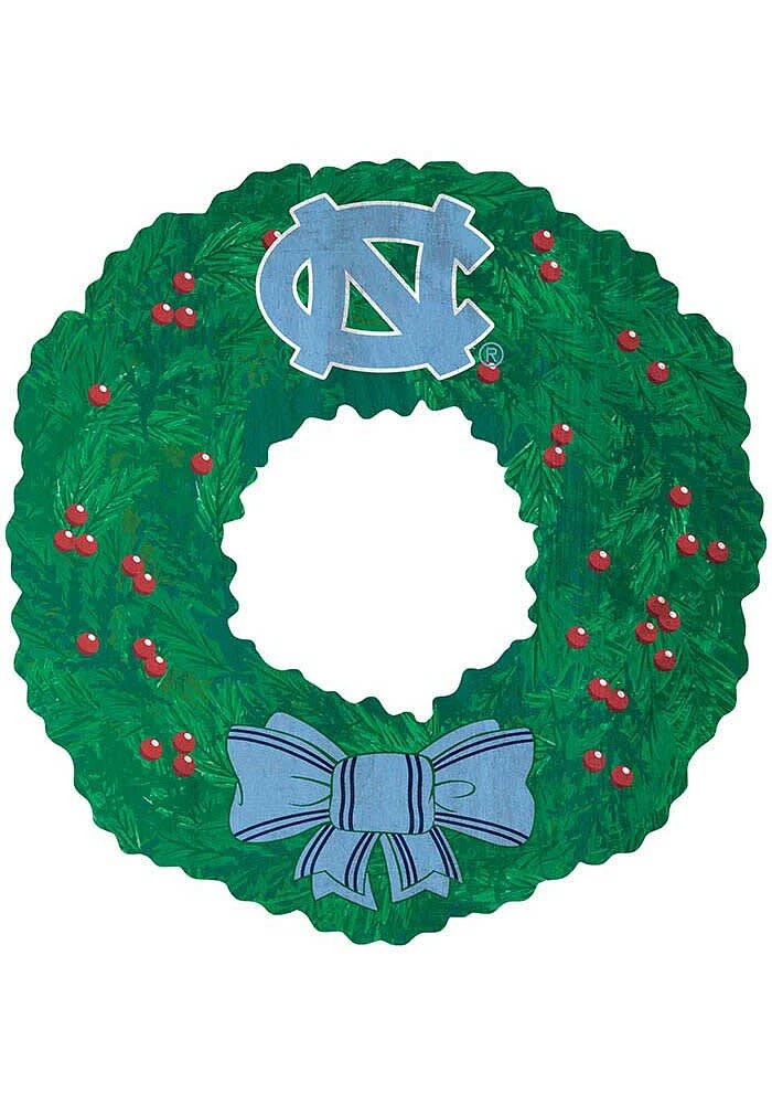 North Carolina Tar Heels Team Wreath 16 Inch Sign - Blue