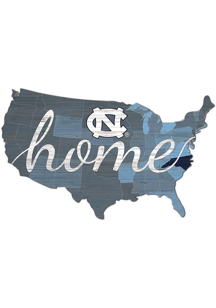 North Carolina Tar Heels USA Shape Cutout Sign - Blue