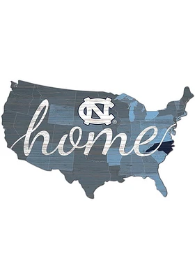 North Carolina Tar Heels USA Shape Cutout Sign - Blue
