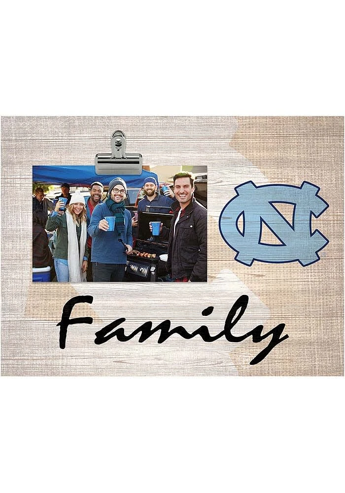 North Carolina Tar Heels Family Burlap Clip Picture Frame - Blue