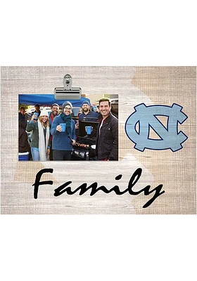 North Carolina Tar Heels Family Burlap Clip Picture Frame - Blue