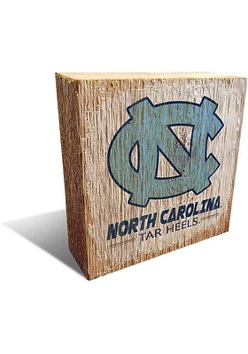 North Carolina Tar Heels Logo Block Sign - Blue