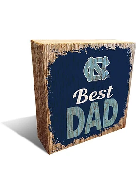 North Carolina Tar Heels Best Dad Block Sign - Blue