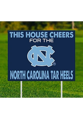 North Carolina Tar Heels This House Cheers For Yard Sign - Blue