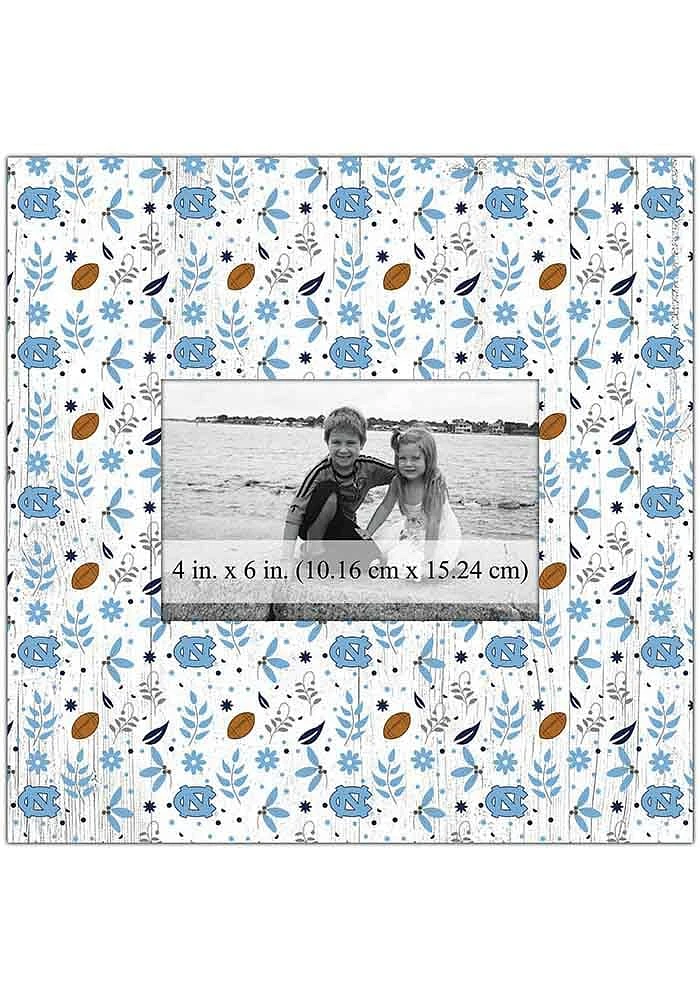 North Carolina Tar Heels Floral Pattern Picture Frame - Blue
