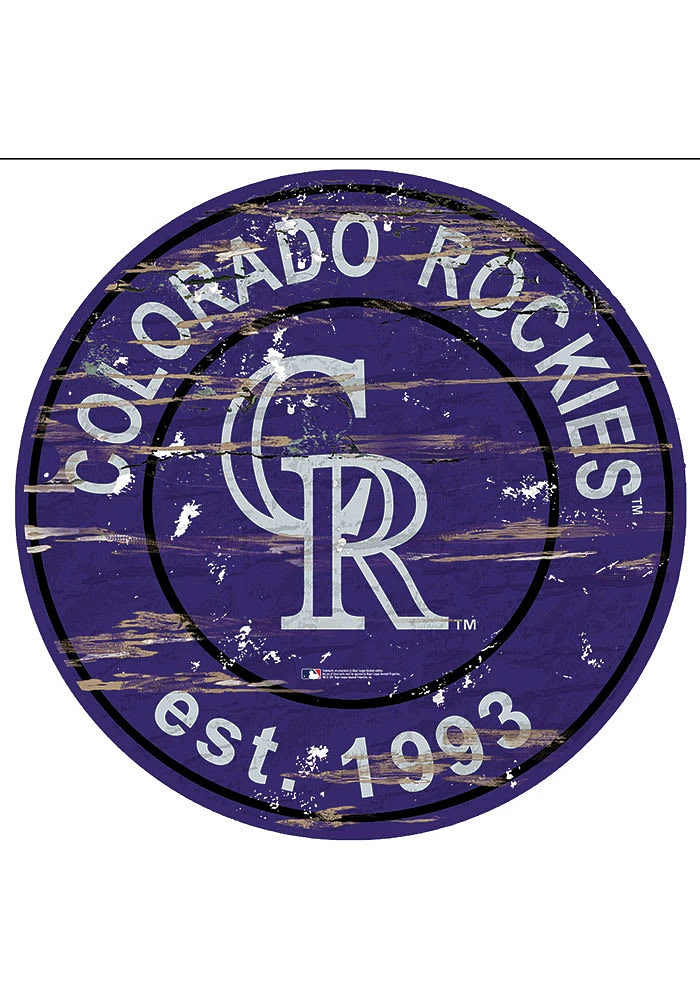 Colorado Rockies Established Date Circle 24 Inch Sign - Purple