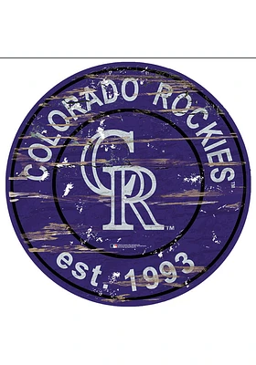 Colorado Rockies Established Date Circle 24 Inch Sign - Purple