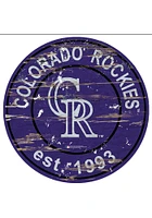 Colorado Rockies Established Date Circle 24 Inch Sign - Purple