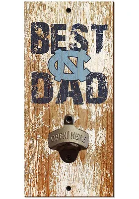 North Carolina Tar Heels Best Dad Bottle Opener Sign - Blue