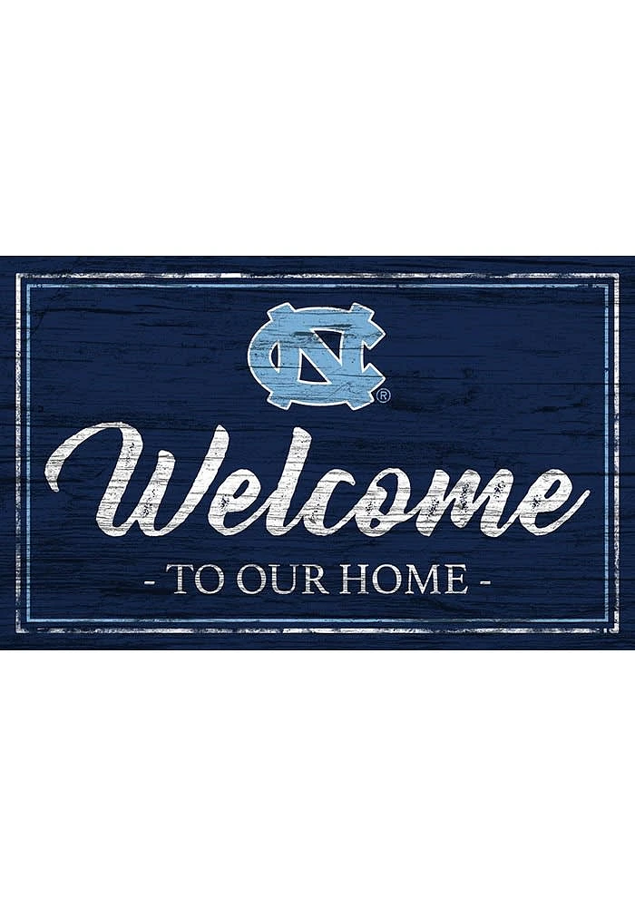 North Carolina Tar Heels Team Welcome 11x19 Sign - Blue