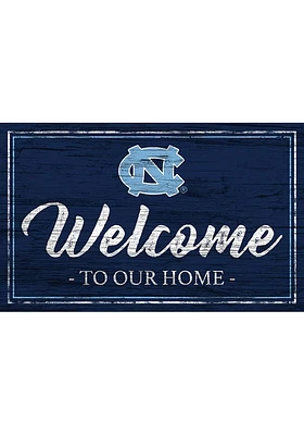 North Carolina Tar Heels Team Welcome 11x19 Sign - Blue