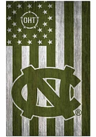 North Carolina Tar Heels 11x19 OHT Military Flag Sign - Blue