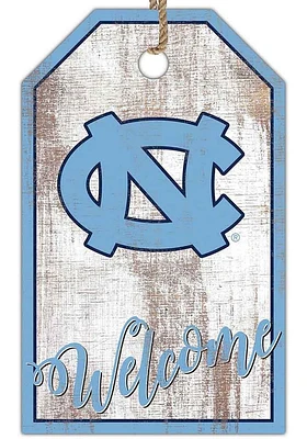 North Carolina Tar Heels Welcome Team Tag Sign - Blue