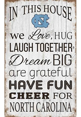 North Carolina Tar Heels In This House 11x19 Sign - Blue