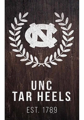 North Carolina Tar Heels Laurel Wreath Sign - Blue