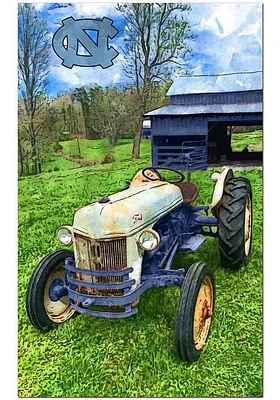 North Carolina Tar Heels Farmscape Sign - Blue
