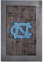 North Carolina Tar Heels City Map Sign - Blue