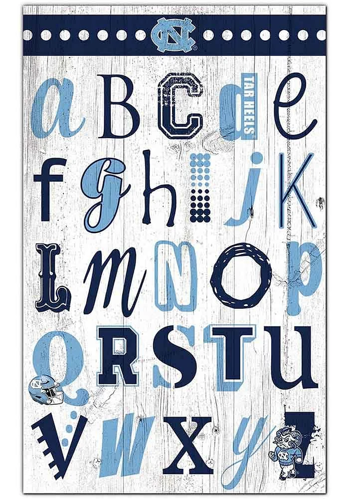 North Carolina Tar Heels Alphabet Sign - Blue