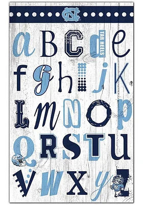North Carolina Tar Heels Alphabet Sign - Blue