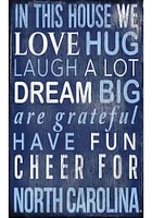 North Carolina Tar Heels In This House Sign - Blue