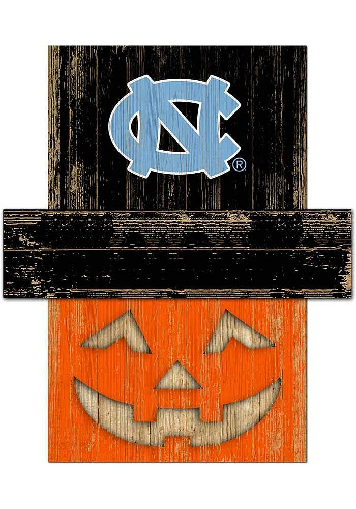 North Carolina Tar Heels Pumpkin Head Sign - Blue