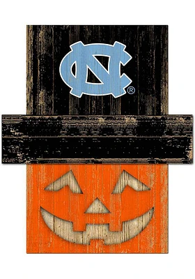 North Carolina Tar Heels Pumpkin Head Sign - Blue