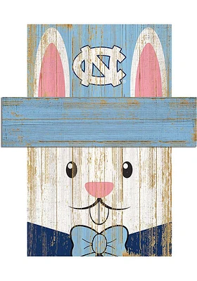 North Carolina Tar Heels Easter Bunny Head Sign - Blue