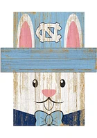 North Carolina Tar Heels Easter Bunny Head Sign - Blue