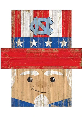 North Carolina Tar Heels Patriotic Head Sign - Blue
