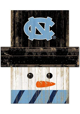 North Carolina Tar Heels Snowman Head Sign - Blue