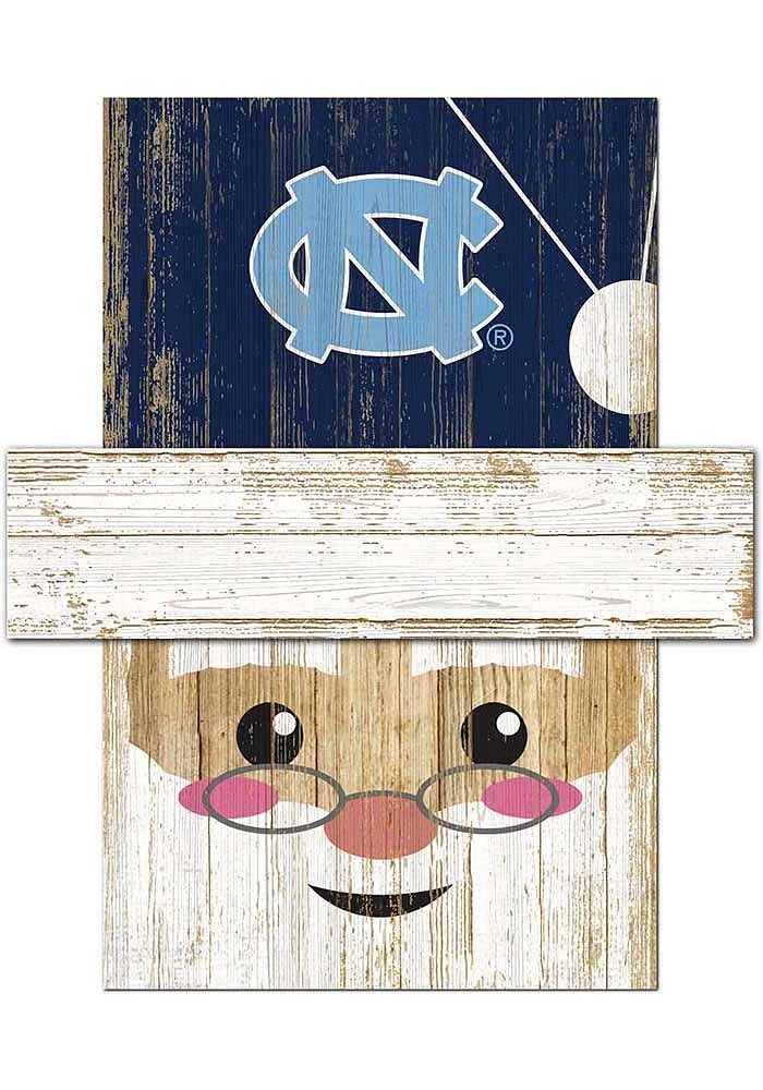 North Carolina Tar Heels Santa Head Sign - Blue