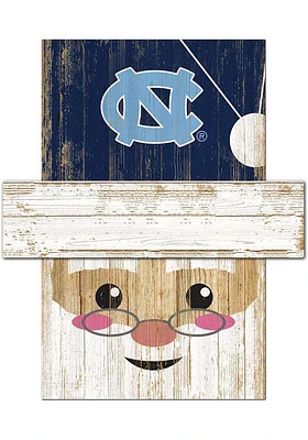 North Carolina Tar Heels Santa Head Sign - Blue