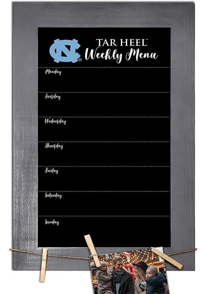North Carolina Tar Heels Weekly Chalkboard Picture Frame - Blue