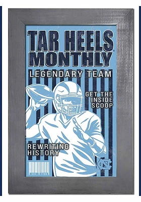 North Carolina Tar Heels 11x19 Framed Monthly Sign - Blue