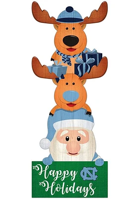 North Carolina Tar Heels 31 Inch Santa Stack Leaner Sign - Blue